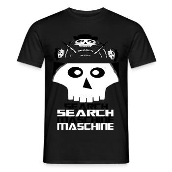 Schädel Suchmaschine Logo Shirt Informatik Design  - Männer T-Shirt - Schwarz - Vorne - AI Model Male 178 light (178cm)