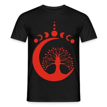Red Lunar Tree - Men's T-Shirt - black - Front - AI Model Male 178 light (178cm)