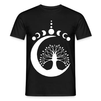 White Lunar Tree - Men's T-Shirt - black - Front - AI Model Male 178 light (178cm)