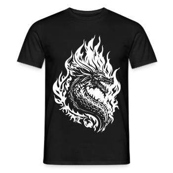 Dragon Fantasy Fire Dragon - Men's T-Shirt - black - Front - AI Model Male 178 light (178cm)