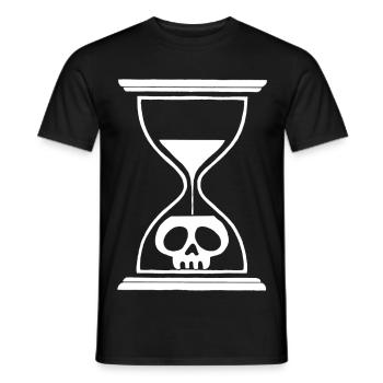 White Hourglass Skull - Men's T-Shirt - black - Front - AI Model Male 178 light (178cm)