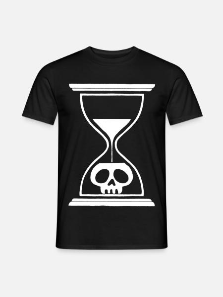 White Hourglass Skull - Men's T-Shirt - black