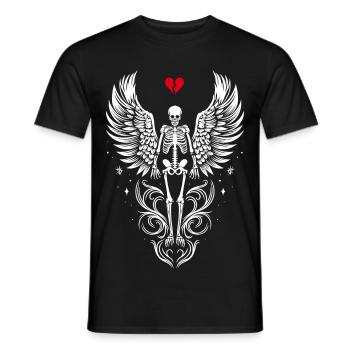 Skelett mit Flügel Anti Valentines Day - Männer T-Shirt - Schwarz - Vorne - AI Model Male 178 light (178cm)