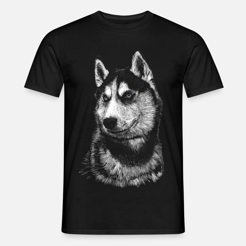 Husky - Männer T-Shirt - Schwarz