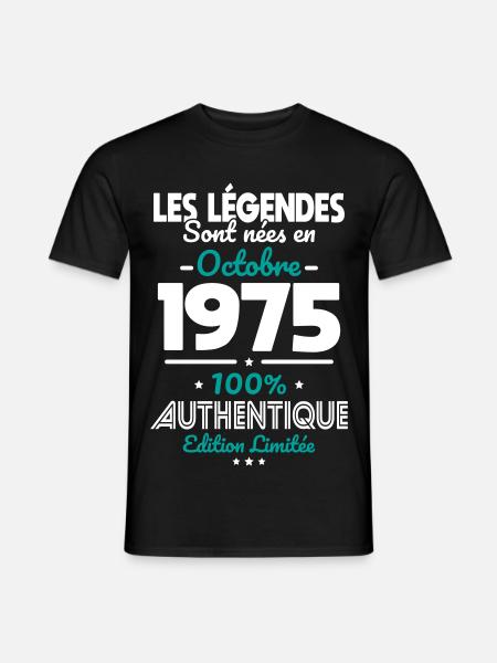 50th Birthday - Legends Born October 1975 - Men's T-Shirt - black