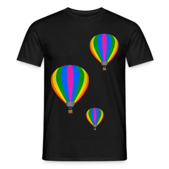 Fliegende Heißluftballons - Männer T-Shirt - Schwarz - Vorne - AI Model Male 178 light (178cm)