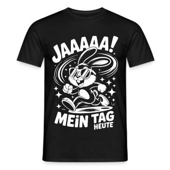 Jaaaa Mein Tag Heute Bunny Power - Männer T-Shirt - Schwarz - Vorne - AI Model Male 178 light (178cm)