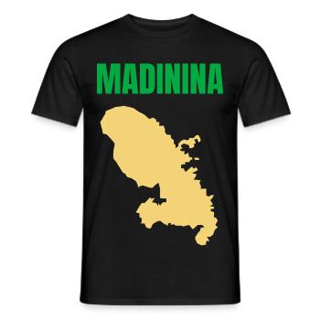 Madinina Martinique map t-shirt - Men's T-Shirt - black - Front - AI Model Male 178 light (178cm)
