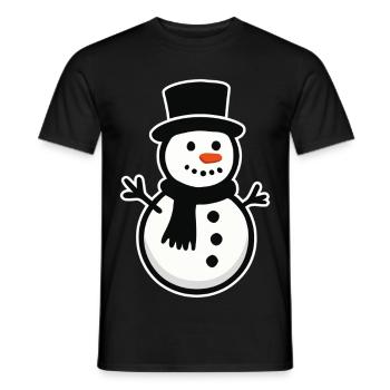 Snowman - Men's T-Shirt - black - Front - AI Model Male 178 light (178cm)