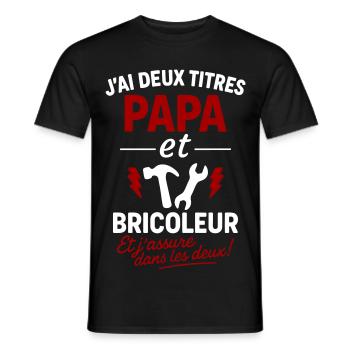 Dad and Handyman Christmas Father's Day Gift Idea - Men's T-Shirt - black - Front - AI Model Male 178 light (178cm)