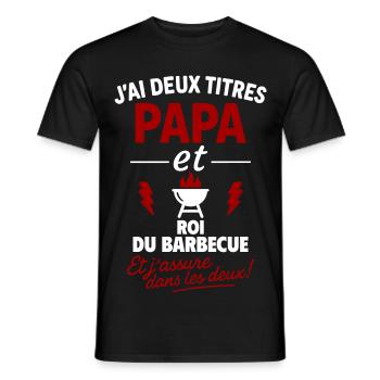 Dad King Of The BBQ Two Titles Gift - Men's T-Shirt - black - Front - AI Model Male 178 light (178cm)