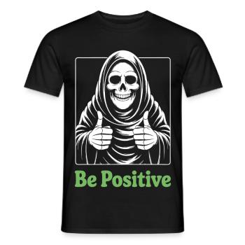 Be Positive Grim Reaper - Men's T-Shirt - black - Front - AI Model Male 178 light (178cm)