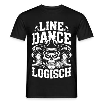 Line Dance Schädel Cowboy - Männer T-Shirt - Schwarz - Vorne - AI Model Male 178 light (178cm)