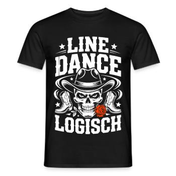 Line Dance Logical Skull - Men's T-Shirt - black - Front - AI Model Male 178 light (178cm)