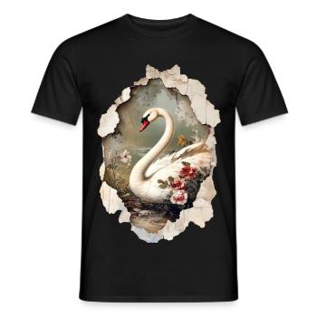 cygne - T-shirt homme - noir - Devant - AI Model Male 178 light (178cm)