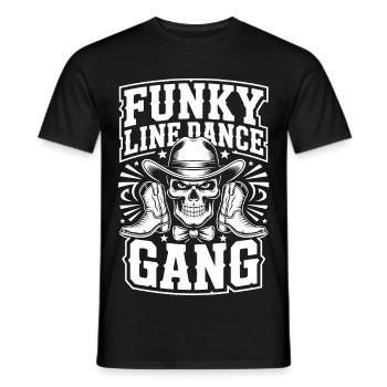 Funky Line-Dance Gang Skull - Männer T-Shirt - Schwarz - Vorne - AI Model Male 178 light (178cm)