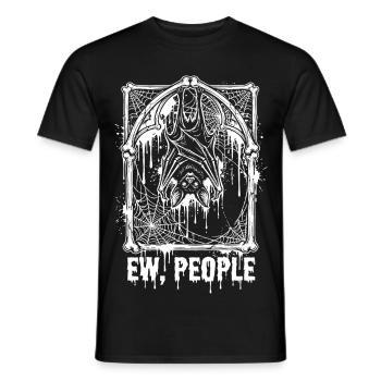 Ew People Bat Gothic - Men's T-Shirt - black - Front - AI Model Male 178 light (178cm)