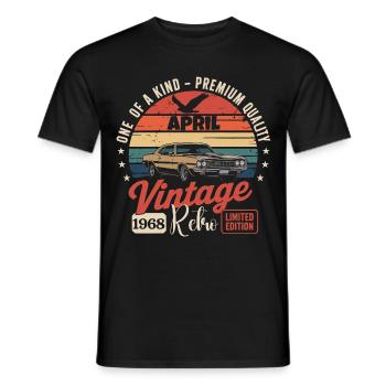 58 Years April 1968 Vintage Retro Gift Anniversair - Men's T-Shirt - black - Front - AI Model Male 178 light (178cm)