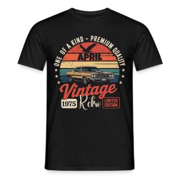 51 Jahre April 1975 Vintage Retro-Geschenk-Jubiläum - Männer T-Shirt - Schwarz - Vorne - AI Model Male 178 light (178cm)