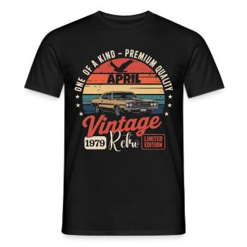 47 Jahre April 1979 Vintage Retro-Geschenk-Jubiläum - Männer T-Shirt - Schwarz - Vorne - AI Model Male 178 light (178cm)