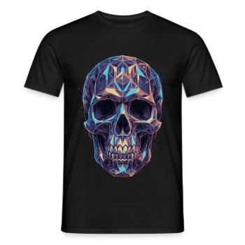 Geometrischer Schädel in Farbpracht - Männer T-Shirt - Schwarz - Vorne - AI Model Male 178 light (178cm)