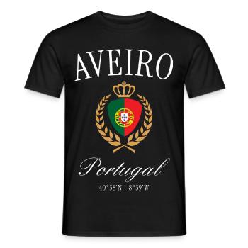 Couronne des armoiries d’Aveiro Portugal – Souvenir de voyage - T-shirt homme - noir - Devant - AI Model Male 178 light (178cm)