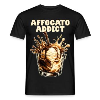 Affogato Addict Nachtisch Italien Espresso Eis - Männer T-Shirt - Schwarz - Vorne - AI Model Male 178 light (178cm)
