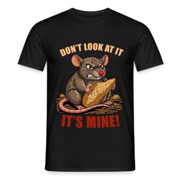 Clever rat steals bread - Men's T-Shirt - black - Front - AI Model Male 178 light (178cm)