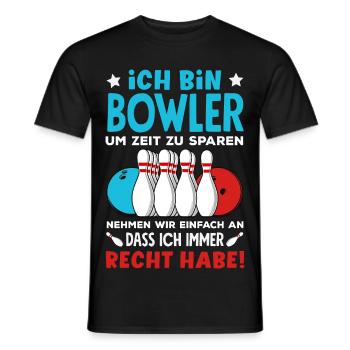 Bowling Spruch Bowler Kegeln Spieler - Männer T-Shirt - Schwarz - Vorne - AI Model Male 178 light (178cm)