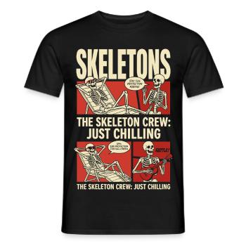 Skeleton Crew Just Chilling - Männer T-Shirt - Schwarz - Vorne - AI Model Male 178 light (178cm)