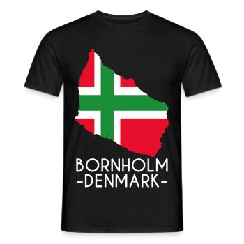 Bornholm, Danemark - T-shirt homme - noir - Devant - AI Model Male 178 light (178cm)