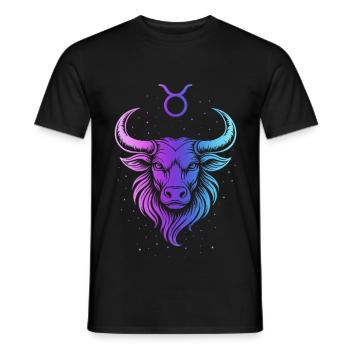 Cosmic Taurus Taurus Gradient - Men's T-Shirt - black - Front - AI Model Male 178 light (178cm)
