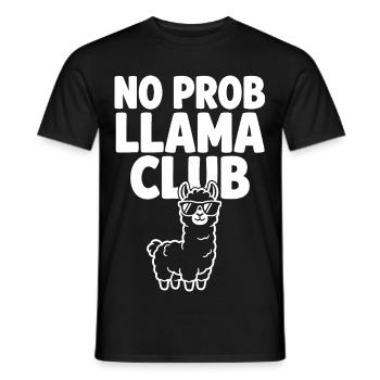 No Prob Llama Club mit cooler Sonnenbrille - Männer T-Shirt - Schwarz - Vorne - AI Model Male 178 light (178cm)