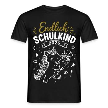 Endlich Schulkind 2026 Unicorn - Männer T-Shirt - Schwarz - Vorne - AI Model Male 178 light (178cm)
