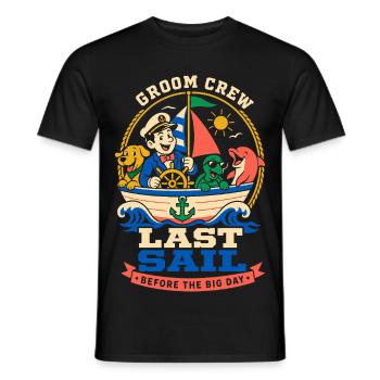 Last sailing trip before the wedding - Men's T-Shirt - black - Front - AI Model Male 178 light (178cm)