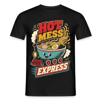Hot Mess Express Ramen Train - Men's T-Shirt - black - Front - AI Model Male 178 light (178cm)
