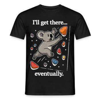 Koala Bouldering Dyno Jump – I'll get there - Men's T-Shirt - black - Front - AI Model Male 178 light (178cm)