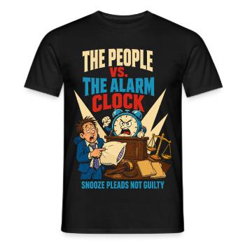 People against the alarm clock - Men's T-Shirt - black - Front - AI Model Male 178 light (178cm)