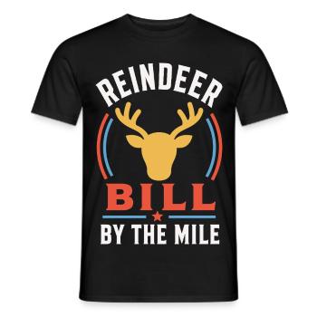 Rentier – Reindeer Bill by the Mile - Männer T-Shirt - Schwarz - Vorne - AI Model Male 178 light (178cm)