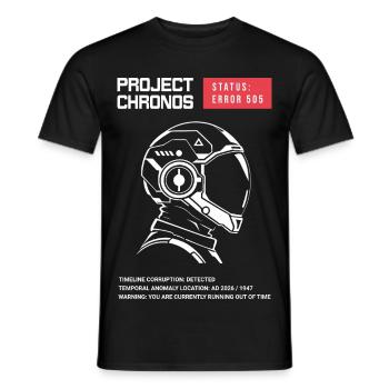 Project Chronos Cyberpunk - Lustiges Sci-Fi - Männer T-Shirt - Schwarz - Vorne - AI Model Male 178 light (178cm)