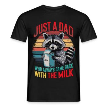 Just a Dad Who Always Came Back With The Milk - T-shirt homme - noir - Devant - AI Model Male 178 light (178cm)