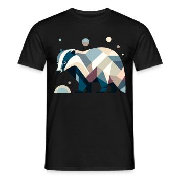 Geometric Badger - Men's T-Shirt - black - Front - AI Model Male 178 light (178cm)