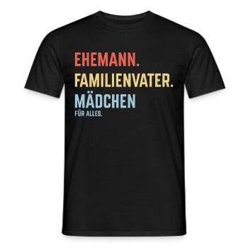 Ehemann Familienvater Mädchen Für Alles (3C) - Männer T-Shirt - Schwarz - Vorne - AI Model Male 178 light (178cm)
