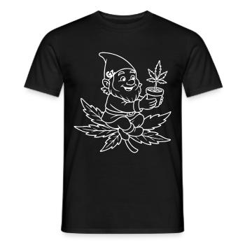 Süßer Zwerg auf fliegendem Hanfblatt - Männer T-Shirt - Schwarz - Vorne - AI Model Male 178 light (178cm)