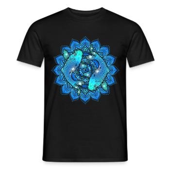 Asian Pond Carp - Koi Fish Mandala 1 - Männer T-Shirt - Schwarz - Vorne - AI Model Male 178 light (178cm)