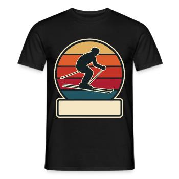 Skiing can be personalized - Men's T-Shirt - black - Front - AI Model Male 178 light (178cm)