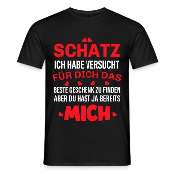 Schatz ich habe versucht das perfekte Geschenk - Männer T-Shirt - Schwarz - Vorne - AI Model Male 178 light (178cm)
