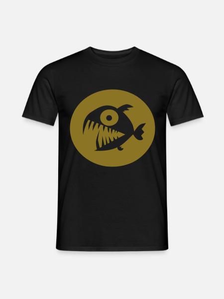 Piranha - Männer T-Shirt - Schwarz