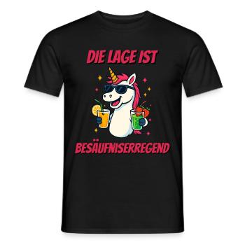 Einhorn – Party Spruch - Männer T-Shirt - Schwarz - Vorne - AI Model Male 178 light (178cm)