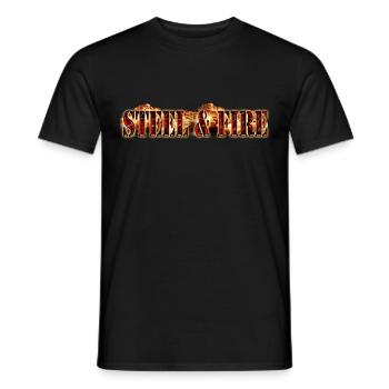 Steel and Fire - Männer T-Shirt - Schwarz - Vorne - AI Model Male 178 light (178cm)